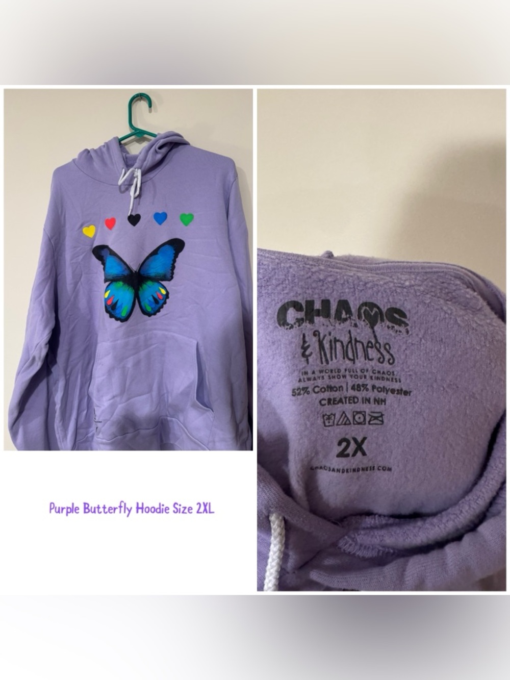 Purple Butterfly Hoodie - 2XL